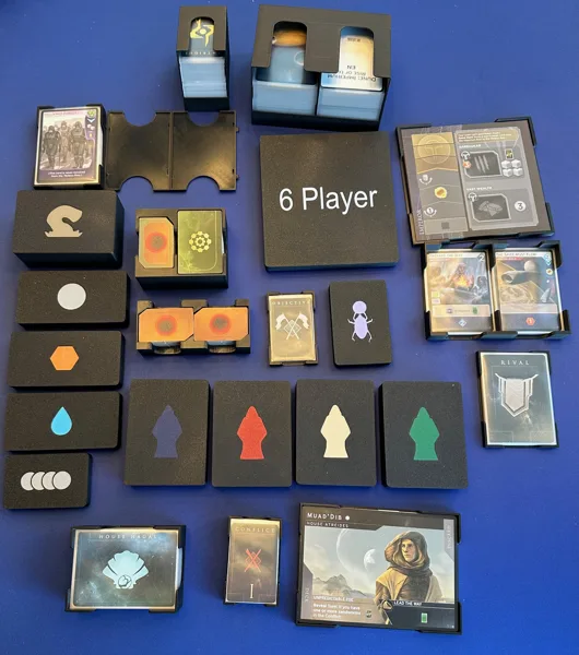 Dune Imperium Uprising (plus expansions) insert, supports sleeves