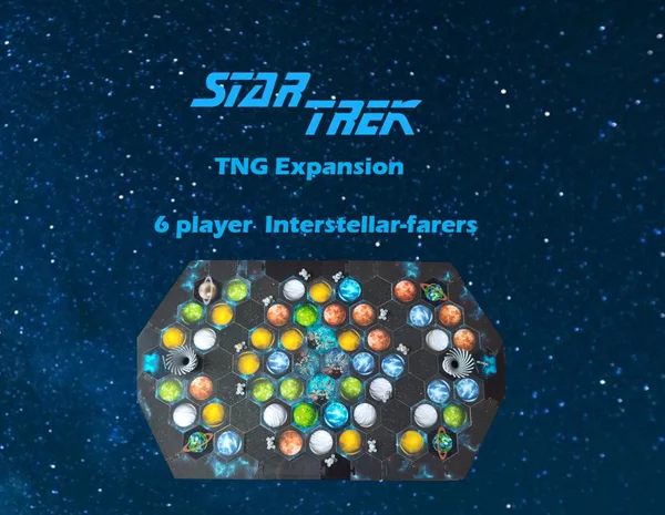 Star Trek Catan TNG Interstellar-farers Six player Expansion conversion