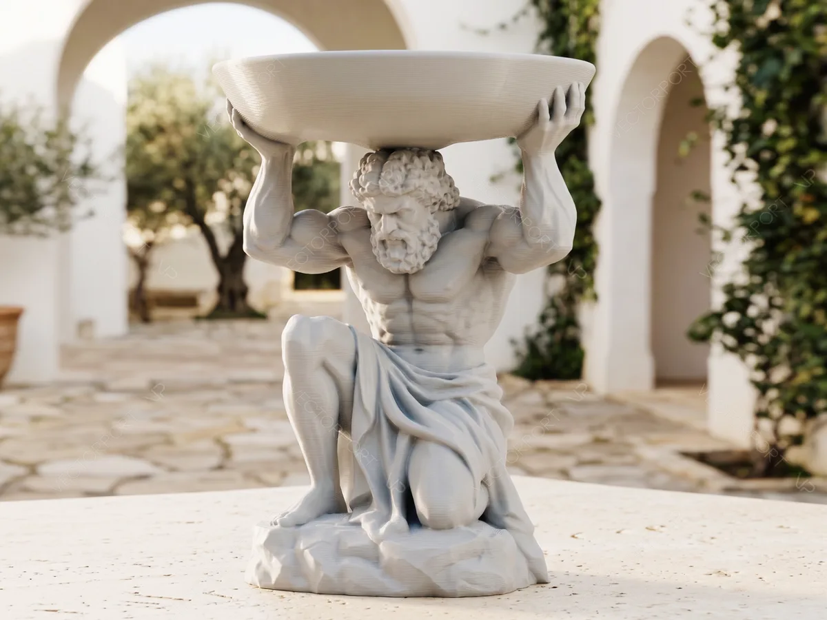 Atlas Titan Sculptural Catchall Bowl Tray #052
