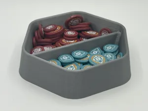 Stackable Hexagonal Token Trays for Gaming (optional divider)