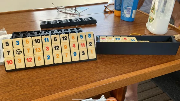 Rummikub Tile stand & Tile storage container - Original Travel edition