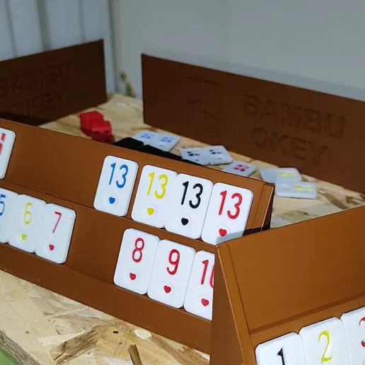 3D Printable Okey / Rummikub Game Set – Full Tiles, Racks & Dice – STL Digital Download