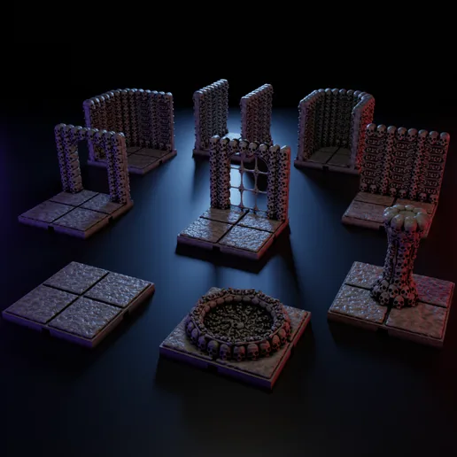 Modular Dungeon Tiles - Catacombs Set