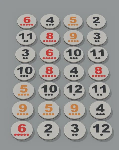 Settlers of Catan number tokens 5 - 6 player expansion