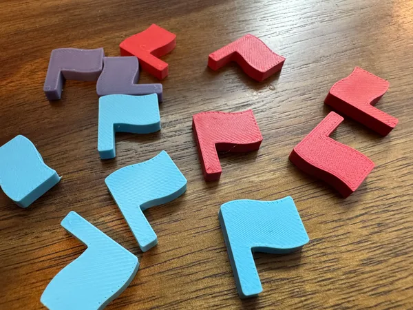Board Game Flag Tokens - Delta