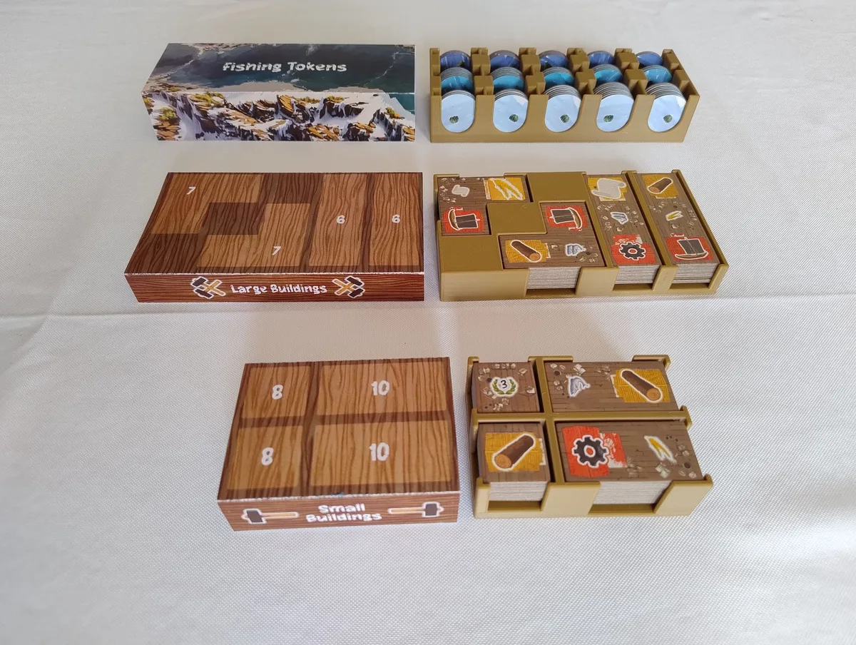 Saltfjord - Inserts for Fishing Tokens and Building Tiles incl. sleeves