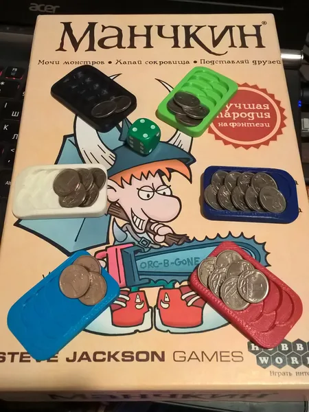 Level-coins holder for Munchkin