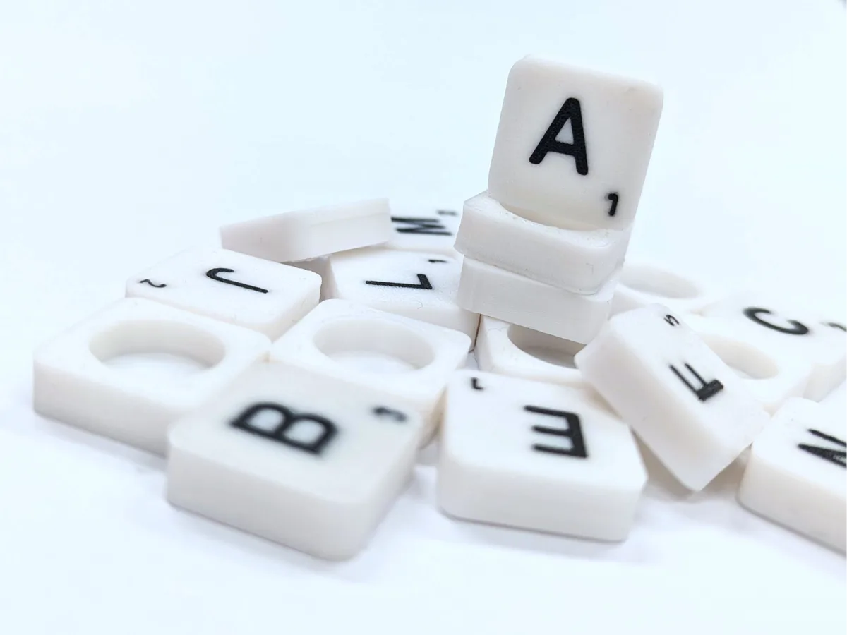 Scrabble letter tiles - A