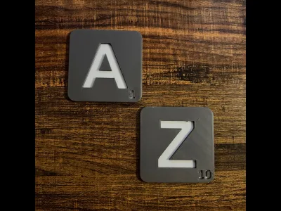 Scrabble Letter Tiles 3D Printable Alphabet Tiles