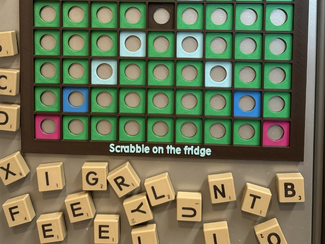 Scrabble on the fridge