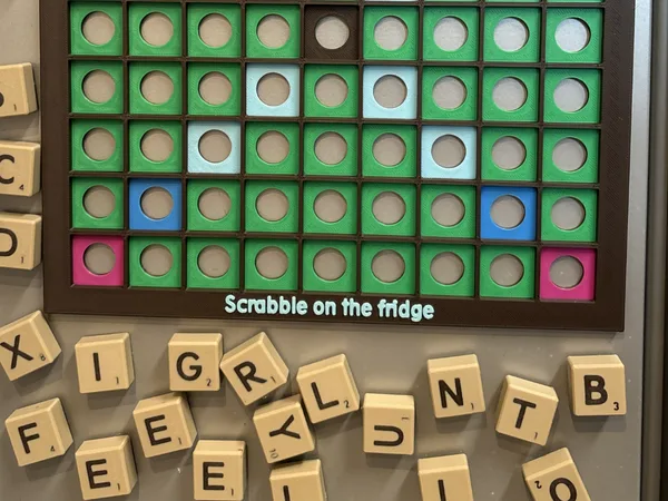 Scrabble on the fridge