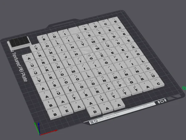 Braille Full Set of Scrabble Tiles - Beta Testing