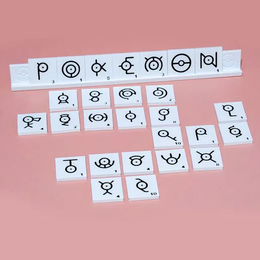 Pokemon Unown Scrabble Tiles