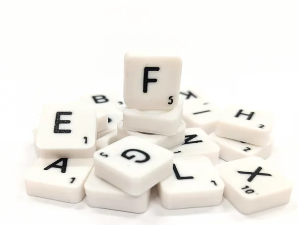 Scrabble letter tile/rock/stone - F