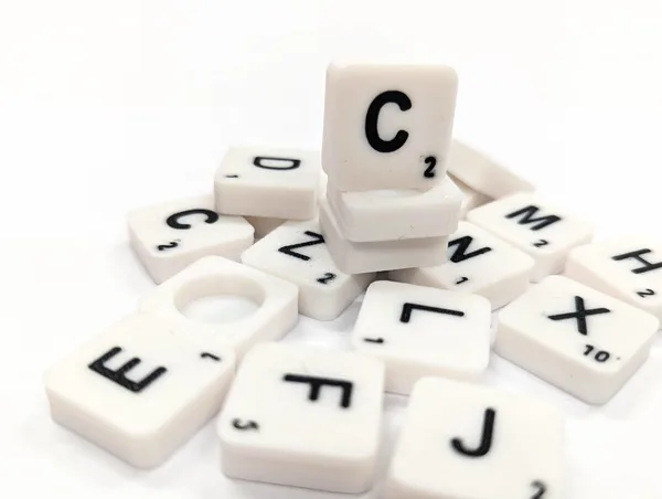 Scrabble tile letter - C