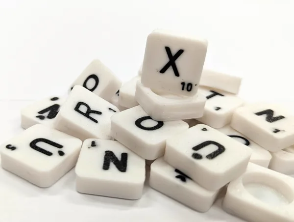 Scrabble letter tile/rock/stone - X