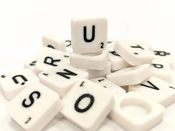 Scrabble letter tile/rock/stone - U