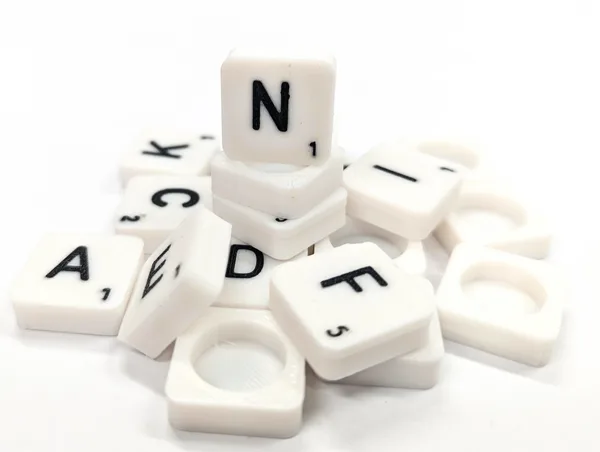 Scrabble letter tile/rock/stone - N
