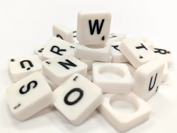 Scrabble letter tile/rock/stone - W