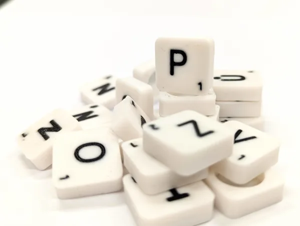 Scrabble letter tile/rock/stone - P