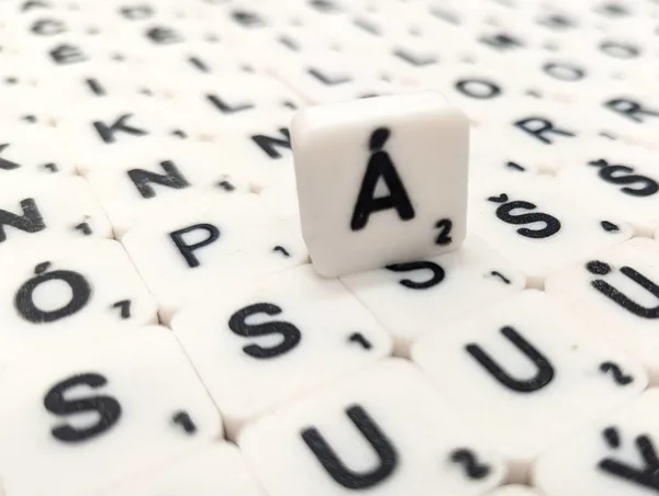 Scrabble letter tile/rock/stone - Á