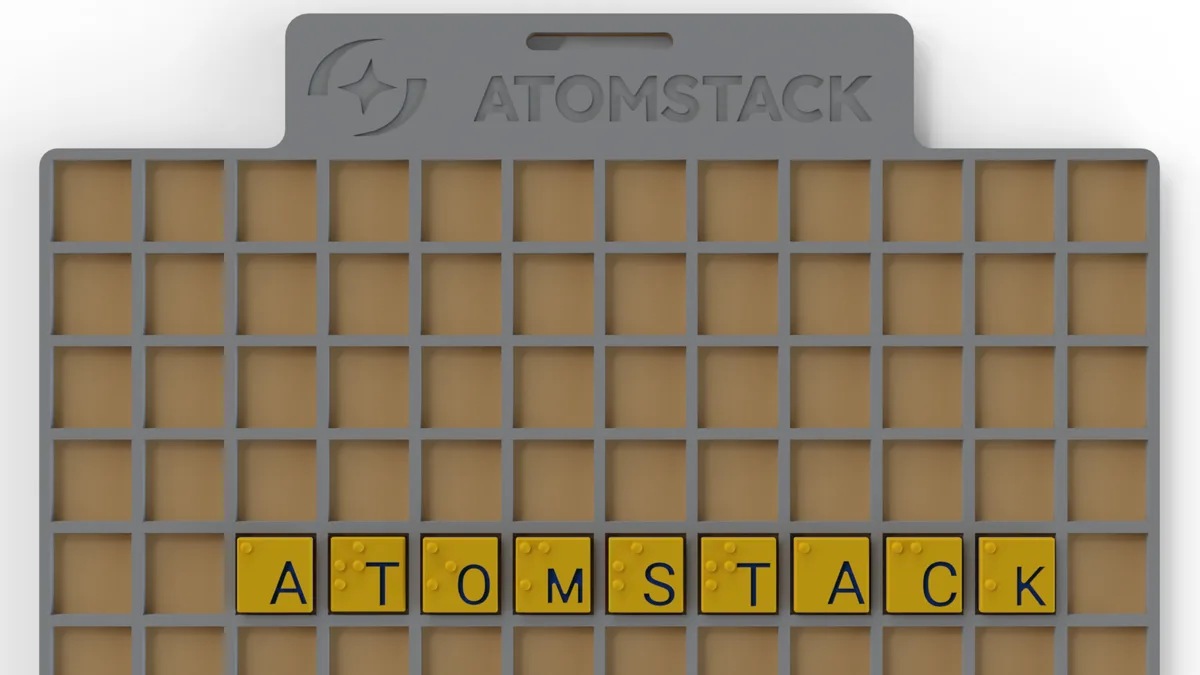 Universal Scrabble Puzzle Set-Braille Encoded ( AtomStack Letter guide)