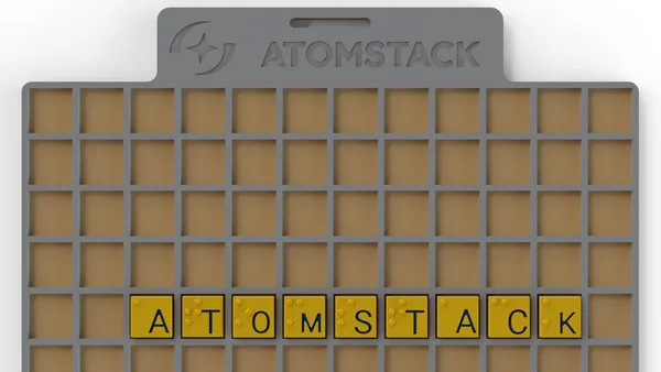 Universal Scrabble Puzzle Set-Braille Encoded ( AtomStack Letter guide)