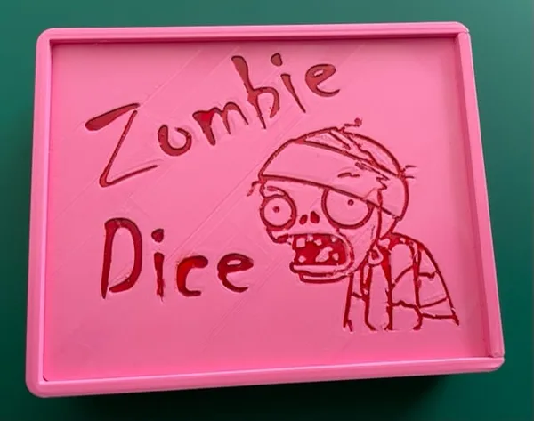Zombie Dice Box, Dice Tray, and Tokens