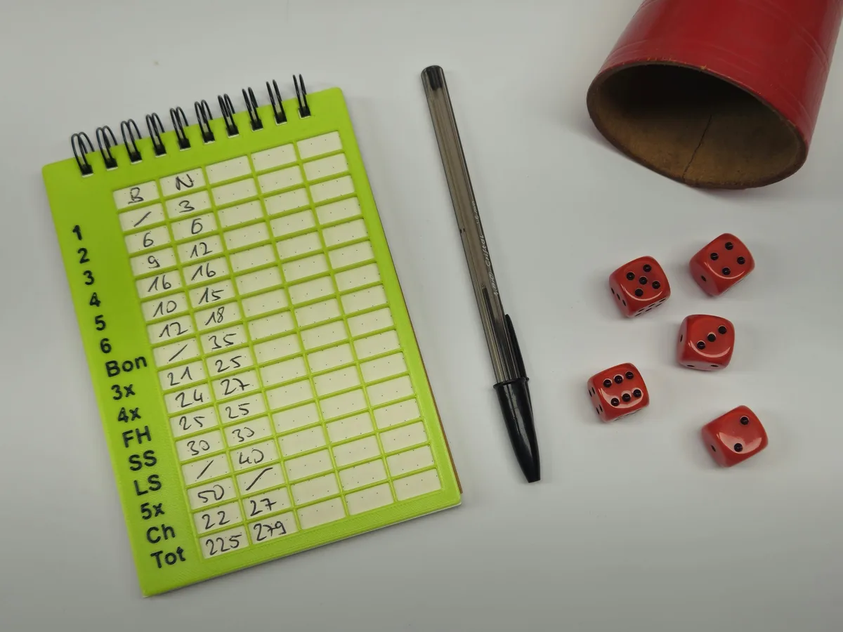 Yahtzee Kniffel Score Sheet