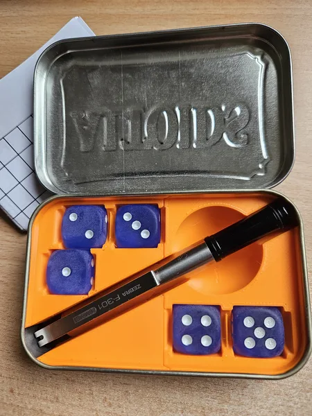 Altoid Yahtzee insert/inlay