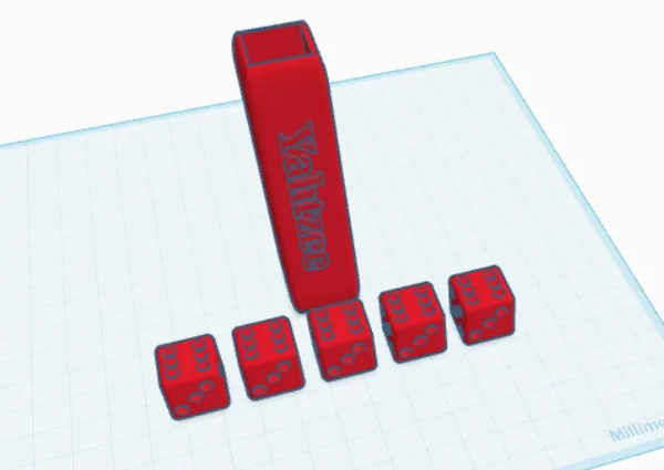Minimalist Yahtzee Cup With Dice