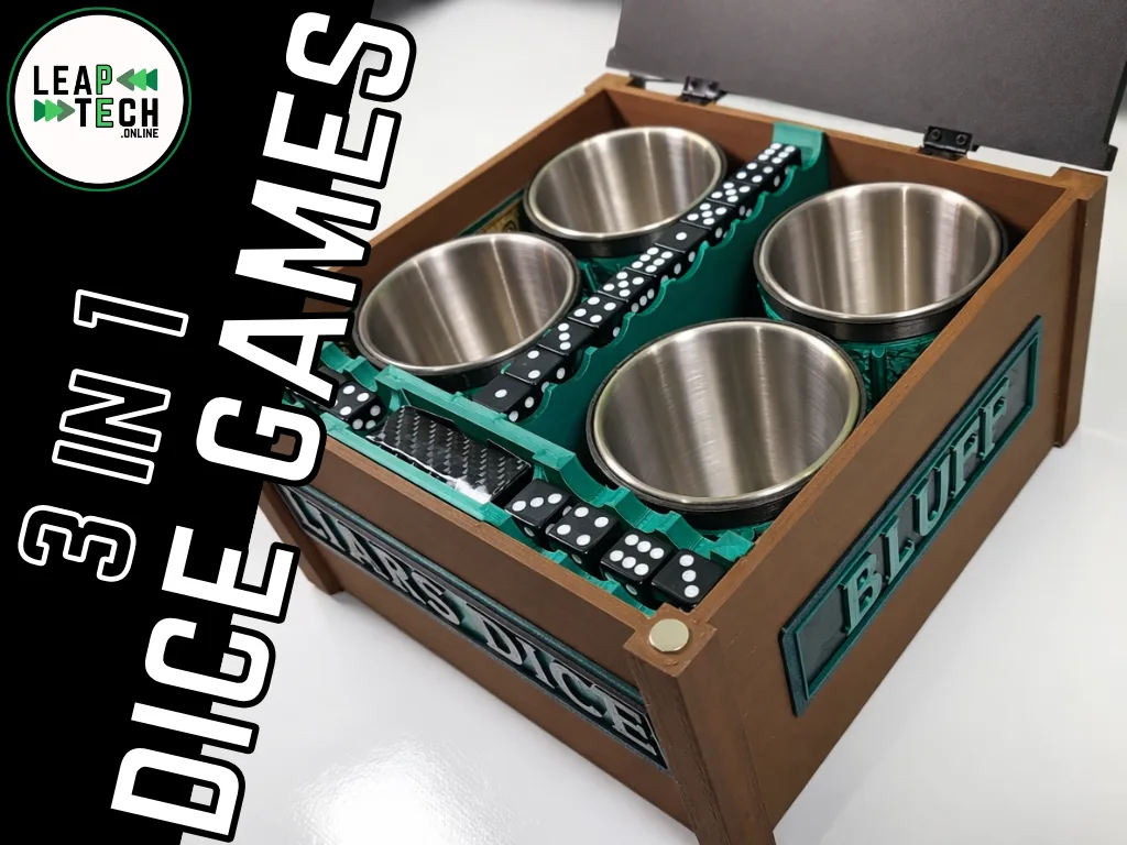 3 in 1 Dice & Cup Games - Liars Dice Bluff Yahtzee