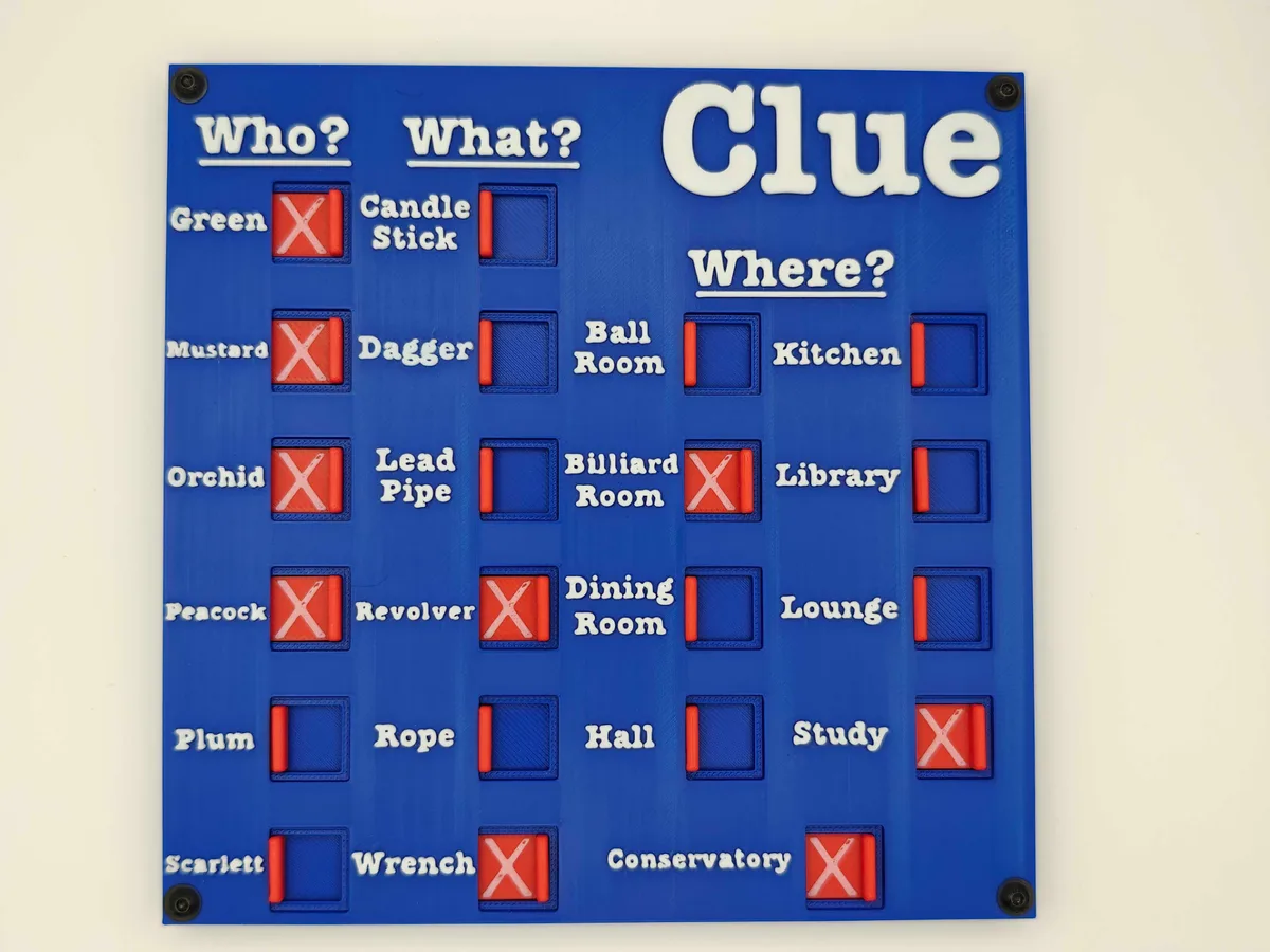 Clue Player Board - Say Goodbye to Pen & Paper!