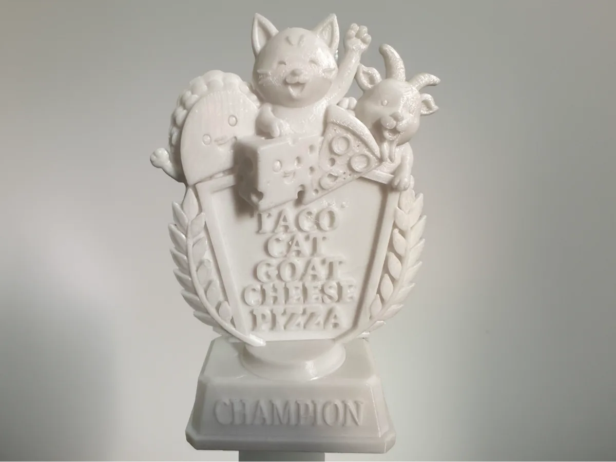 Taco Cat Goat Cheese Pizza trophy