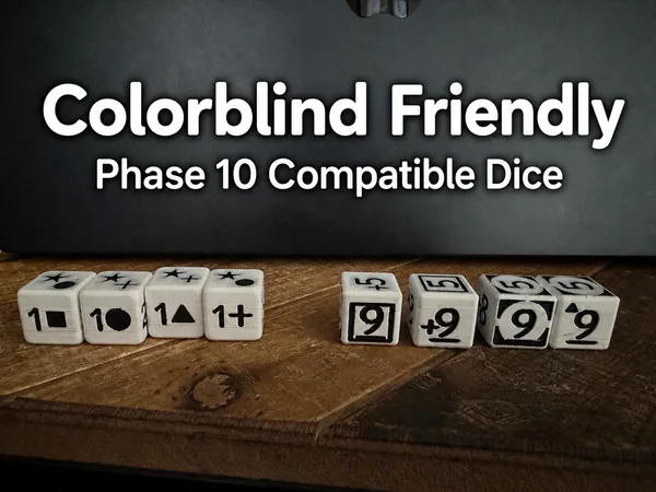 colorblind friendly dice compatible with Phase 10
