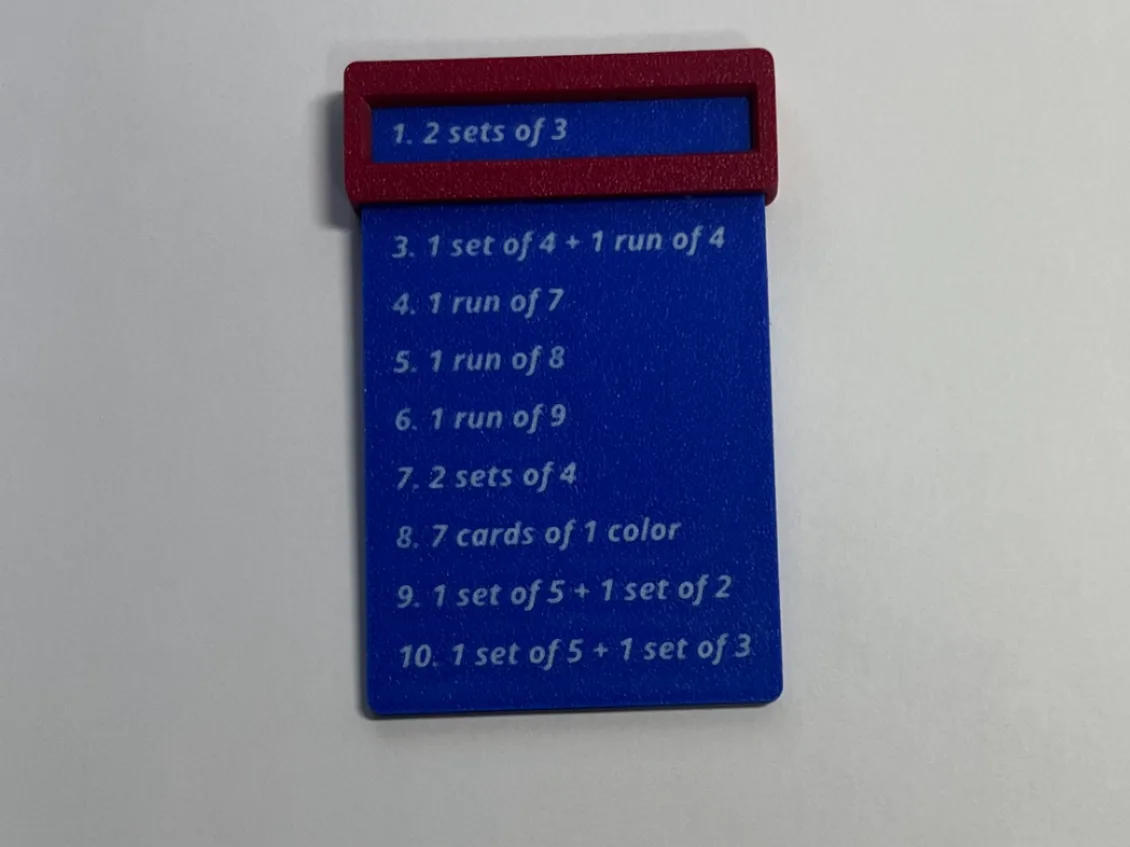 Phase 10 phase card