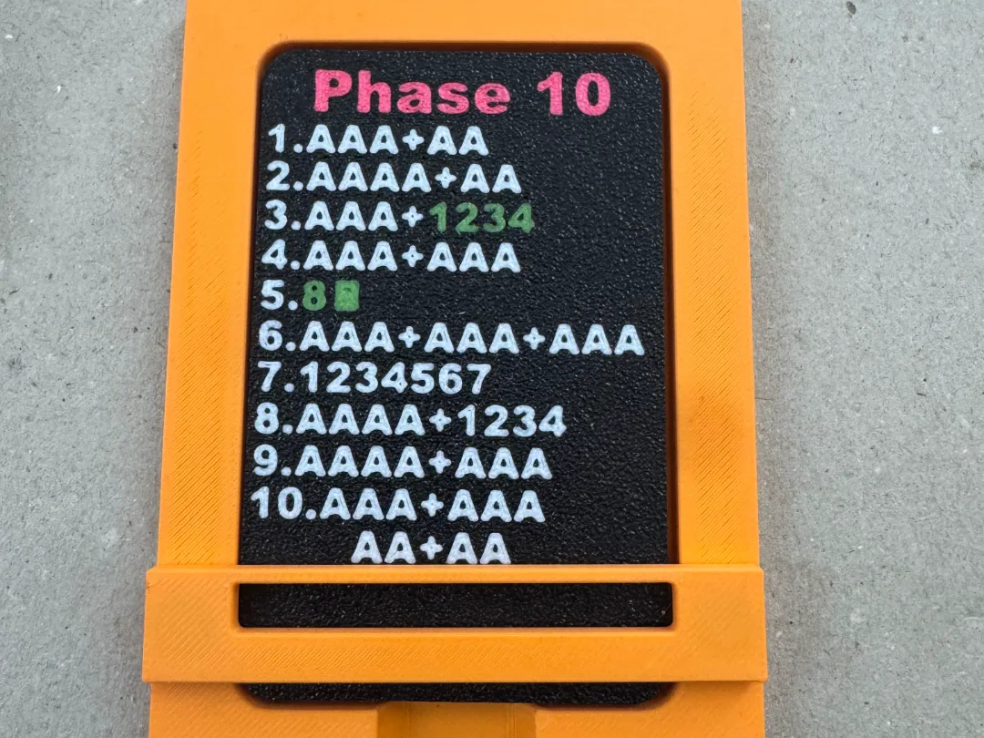 Phase 10 Kartenhalter und Phasenkarten
