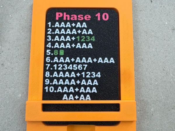 Phase 10 Kartenhalter und Phasenkarten