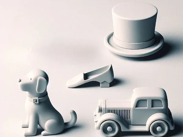 Minimalist Monopoly Tokens – Sleek Game Piece Set