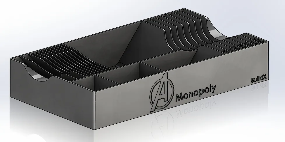 #0028 [Remix] Monopoly Organizer Tray/Inlay - Avengers Edition "Shield HQ"