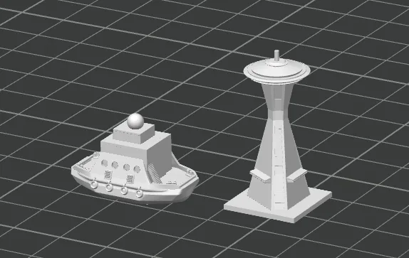 Monopoly Seattle Hotel and Houses (Ferries and Space Needles)