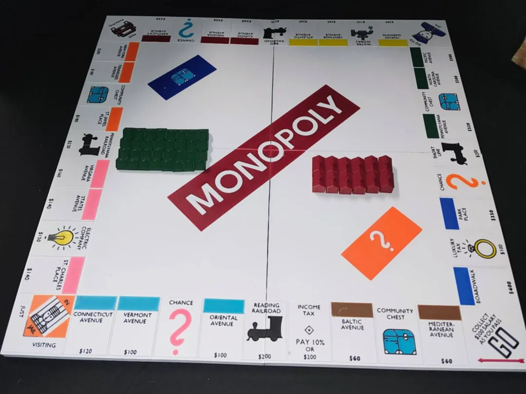 3D Monopoly board + house/hotels - Full size