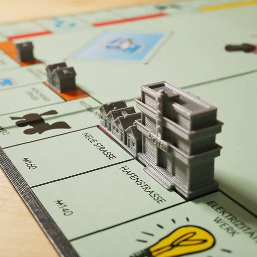 Hotel Houses And Card Tray For Monopoly Board Game