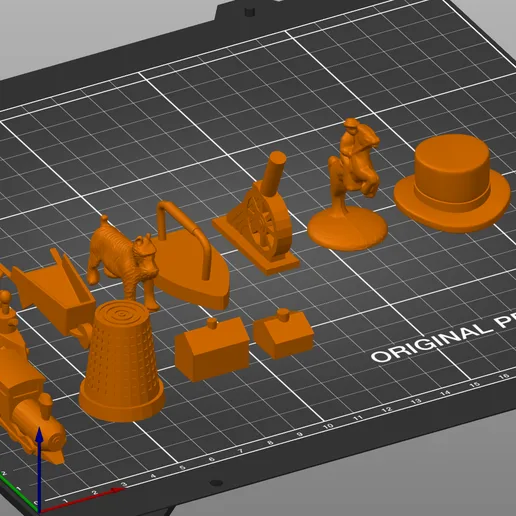 Vintage Monopoly Game Token Pieces Original 3D print model