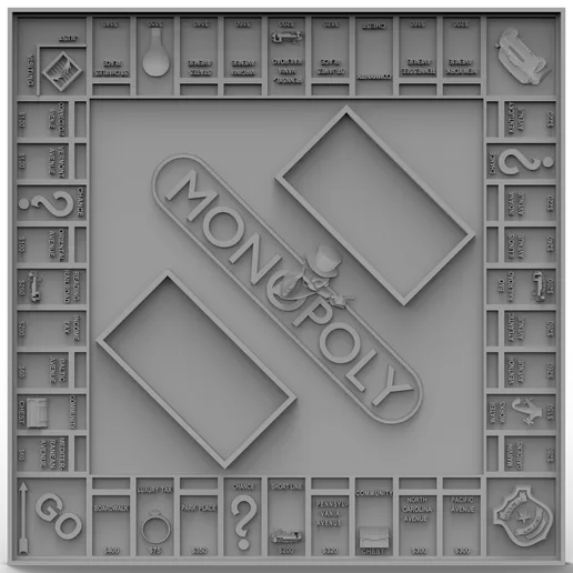 3D Model STL File for CNC Router/Laser & 3D Printer Monopoly