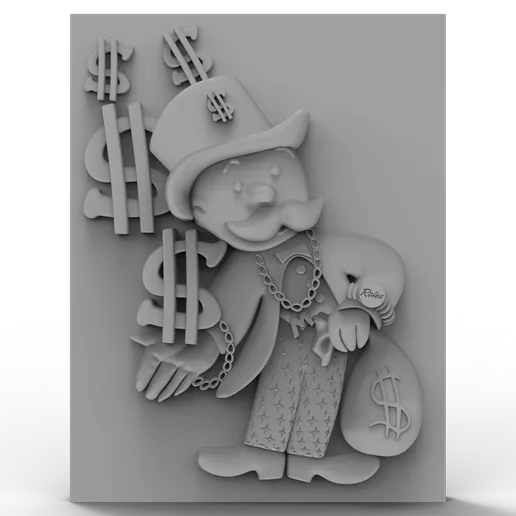3D Model STL File for CNC Router/Laser & 3D Printer Monopoly Man