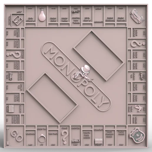 3D Model STL File for CNC Router Laser & 3D Printer Monopoly