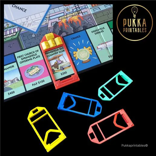 House Holder Clip for Monopoly – Holds 4 Houses – STL File