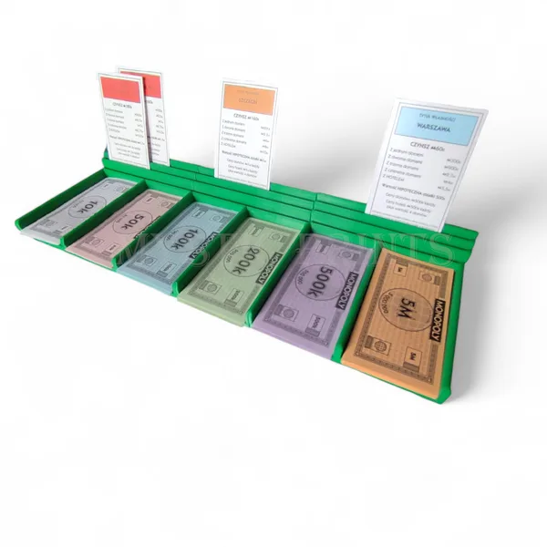 Monopoly money & card tray