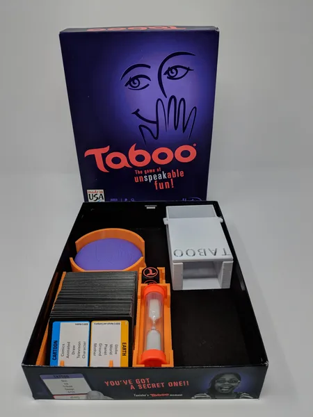 Taboo Board Game Insert with Deck Holder